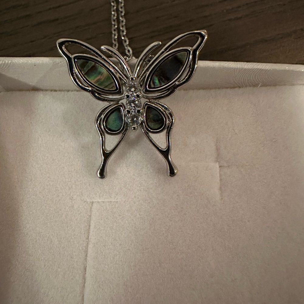Silver Butterfly Pendant Necklace